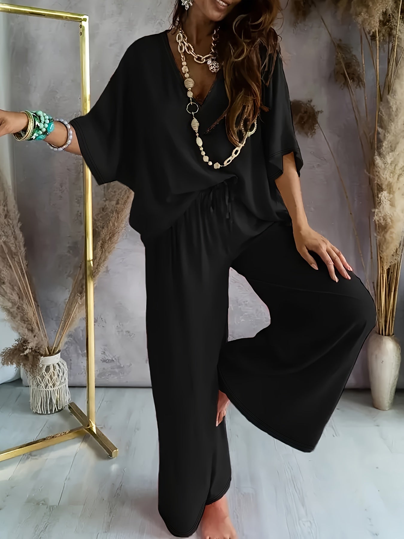 Ensemble Deux Pièces Femme Fluide | Confort Chic & Style Bohème