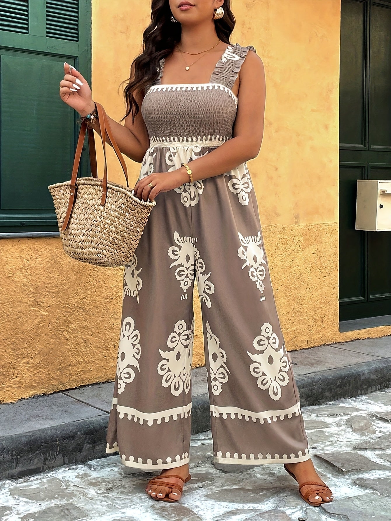 Élodie | Combinaison Bohème Élégante à Motifs