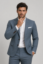 Ensemble de costume en lin pour homme : blazer et pantalon slim fit, été, événement, mariage