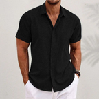 Chemise en Lin à Manches Courtes pour Homme – Idéale pour les Journées d'Été