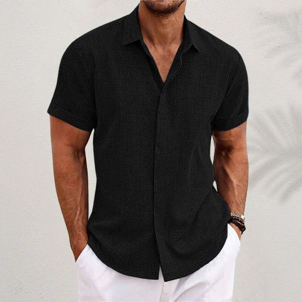 Chemise en Lin à Manches Courtes pour Homme – Idéale pour les Journées d'Été