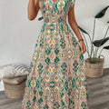 Robe Longue Bohème Chic À Imprimé Raffiné | Élégance Et Confort Au Quotidien