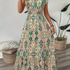 Robe Longue Bohème Chic À Imprimé Raffiné | Élégance Et Confort Au Quotidien