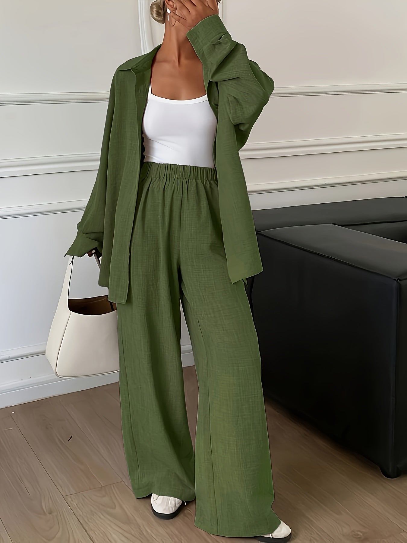 Ensemble Femme Ample Deux Pièces | Chemise Oversize & Pantalon Large