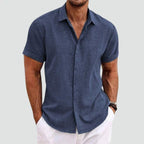 Chemise en Lin à Manches Courtes pour Homme – Idéale pour les Journées d'Été