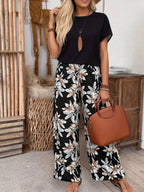 Ensemble Deux Pièces Fleuri Femme | Confort, Élégance Et Style Décontracté Chic