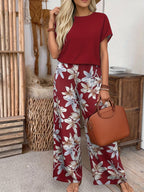 Ensemble Deux Pièces Fleuri Femme | Confort, Élégance Et Style Décontracté Chic