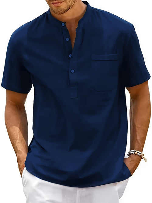 Chemise Décontractée pour Homme, Manches Courtes d'Été, Légère et Respirante, Simple et Élégante, Chemise Décontractée Polyvalente