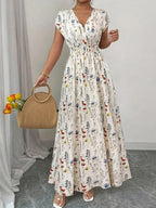 Robe Maxi Fleurie À Col Croisé | Féminine, Fluide Et Raffinée