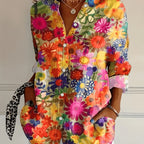 Chemisier Fleuri Multicolore Élégant | Léger, Confortable & Tendance