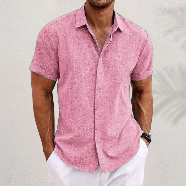 Chemise en Lin à Manches Courtes pour Homme – Idéale pour les Journées d'Été