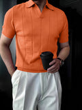Polo Homme Élégant à Manches Courtes | Maille Texturée & Coupe Moderne