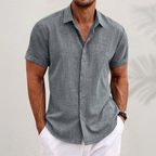 Chemise en Lin à Manches Courtes pour Homme – Idéale pour les Journées d'Été
