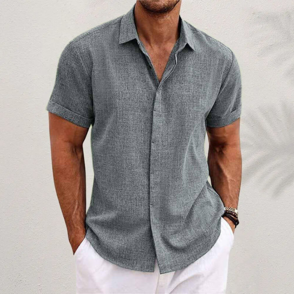 Chemise en Lin à Manches Courtes pour Homme – Idéale pour les Journées d'Été