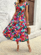Robe Midi Fleurie Colorée | Élégance Bohème Et Esprit Estival