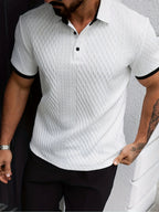 Polo Homme Texturé à Manches Courtes – Col Classique - Style Moderne