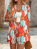 Ensemble Femme 2 Pièces Imprimé Géométrique Coloré – Corail Riviera