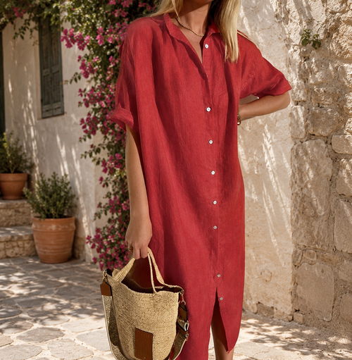 Élina – Robe Chemise Fluide Et Légère Pour L'Été