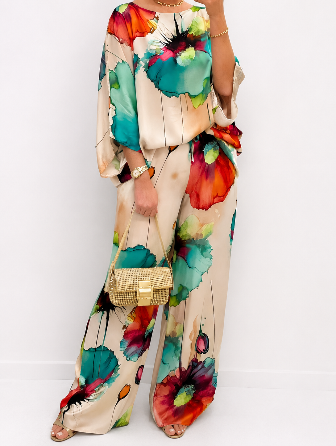 Margaux | Ensemble Fluide Floral Élégance Bohème