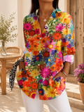 Chemisier Fleuri Multicolore Élégant | Léger, Confortable & Tendance