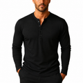 Chemise Henley Homme à Manches Longues – Décontractée avec Boutons – Confort Optimal