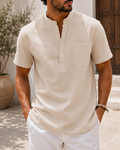 Chemise Homme en Lin à Col - Henley
