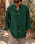 Chemise Homme en Lin à Manches Longues