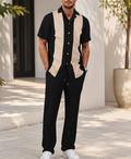 Ensemble Deux Pièces Homme | Chemise Rayée & Pantalon Confort Premium