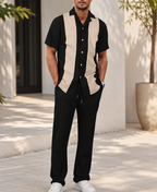 Ensemble Deux Pièces Homme | Chemise Rayée & Pantalon Confort Premium