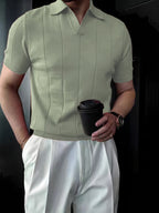 Polo Homme Élégant à Manches Courtes | Maille Texturée & Coupe Moderne