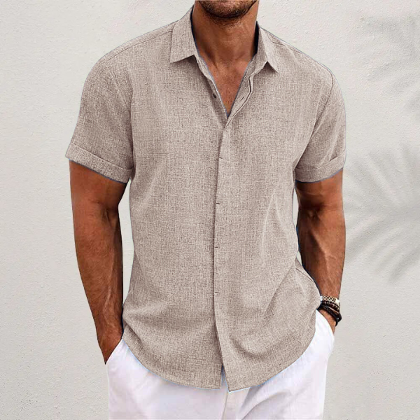 Chemise en Lin à Manches Courtes pour Homme – Idéale pour les Journées d'Été