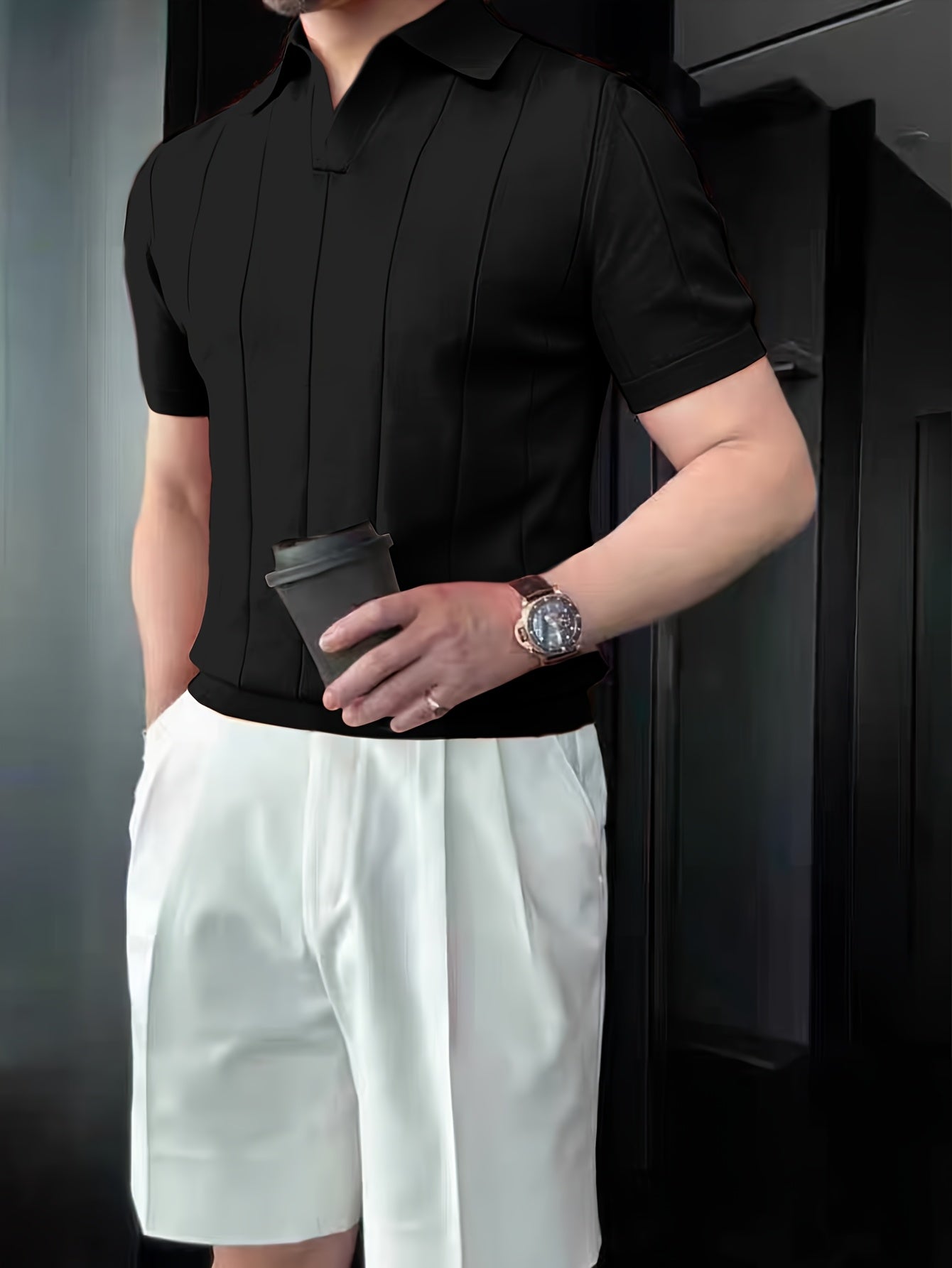 Polo Homme Élégant à Manches Courtes | Maille Texturée & Coupe Moderne