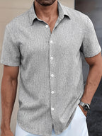 Chemise Homme en Lin à Manches Courtes – Légère & Respirante