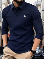 Pull Homme 2-en-1 avec Chemise Intégrée – Élégance Moderne