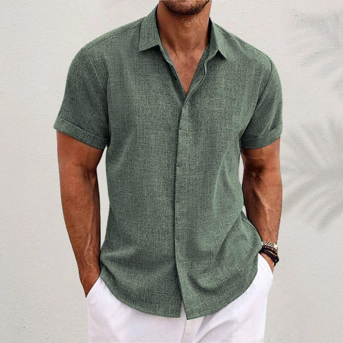 Chemise en Lin à Manches Courtes pour Homme – Idéale pour les Journées d'Été