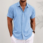 Chemise en Lin à Manches Courtes pour Homme – Idéale pour les Journées d'Été