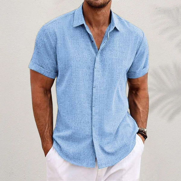 Chemise en Lin à Manches Courtes pour Homme – Idéale pour les Journées d'Été