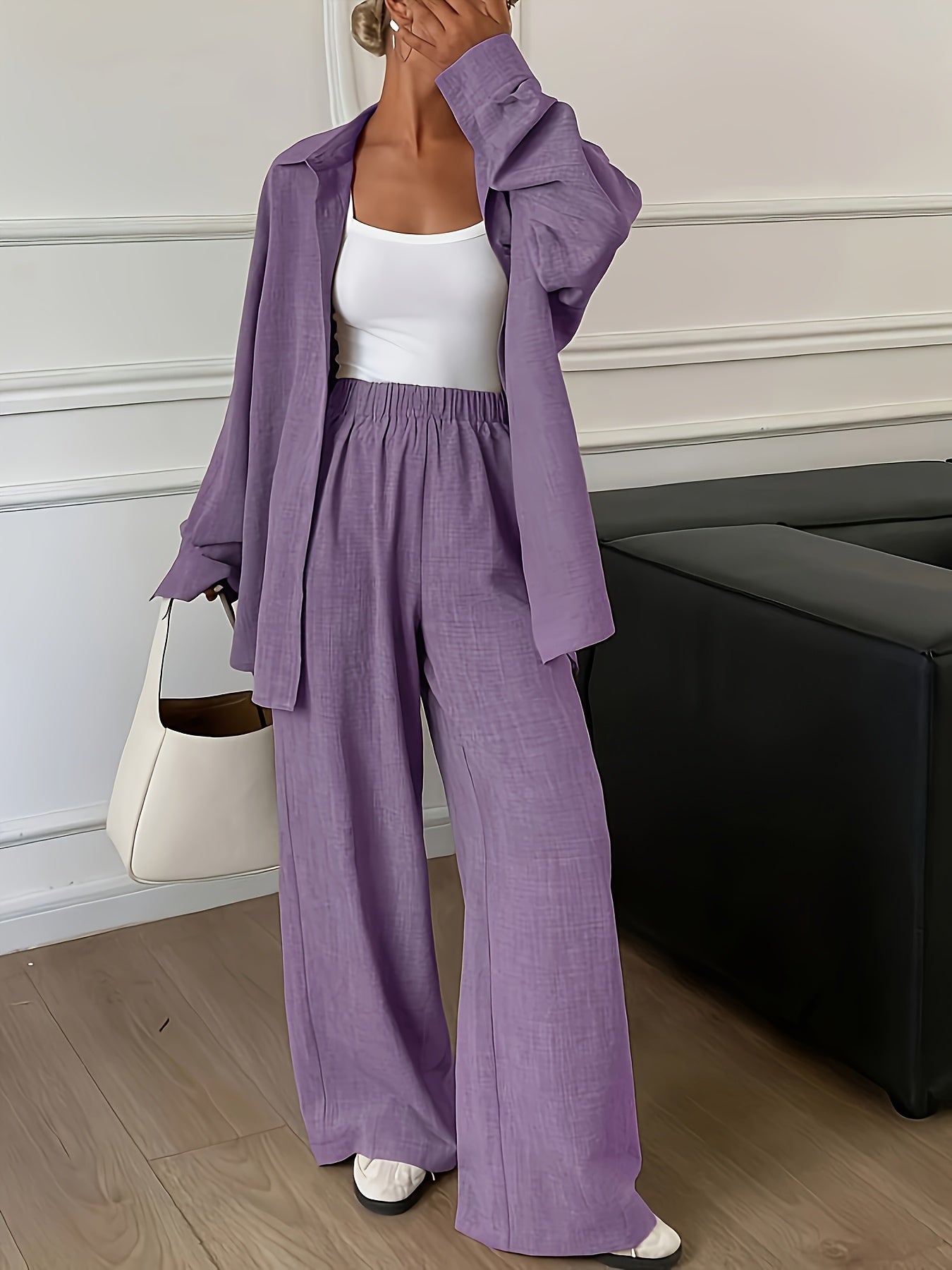 Ensemble Femme Ample Deux Pièces | Chemise Oversize & Pantalon Large